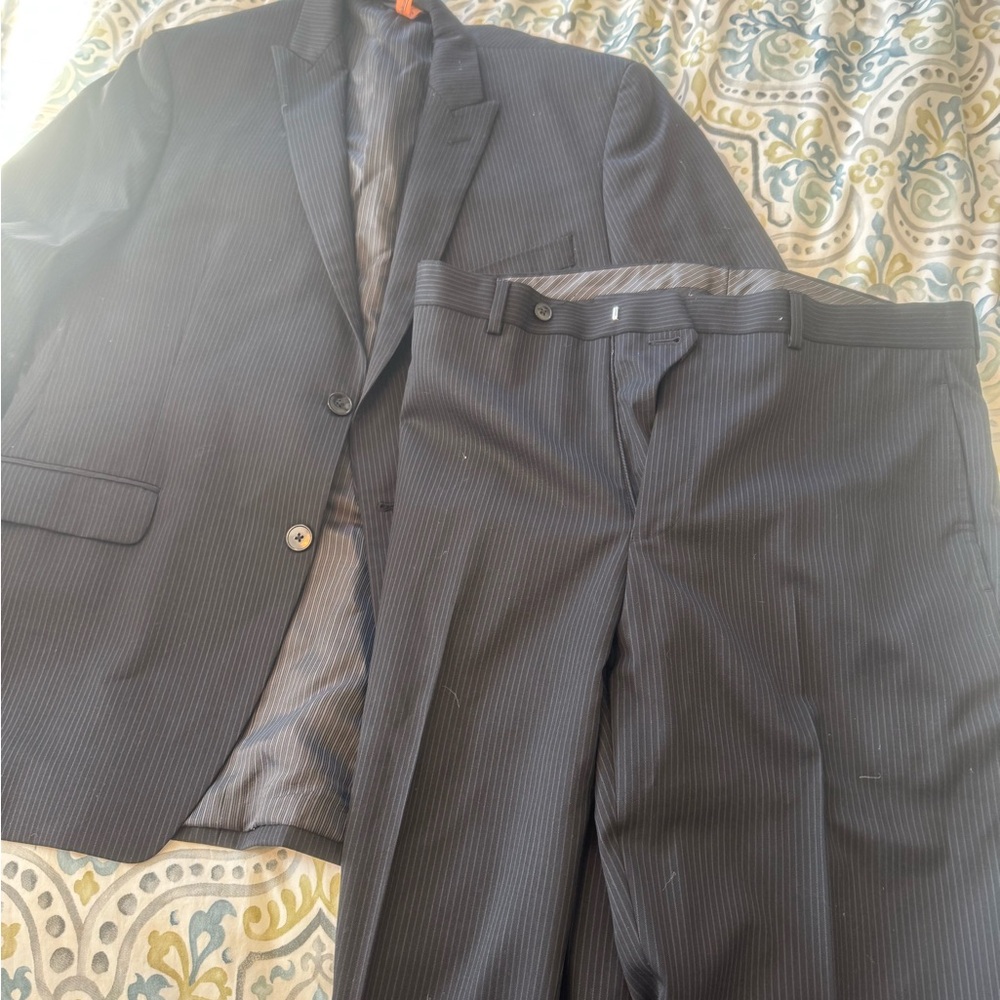 Men's Classic Black Pinstripe Suit